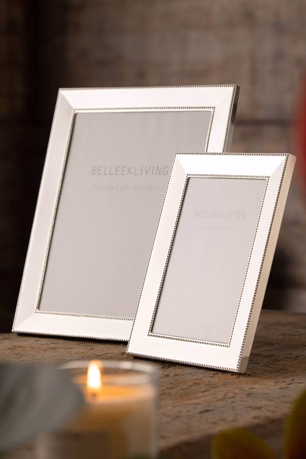 Belleek Living Classic Rectangular Metal Tabletop Border Frame in Silver, W/H: 20.32 x 25.4 cm – 2