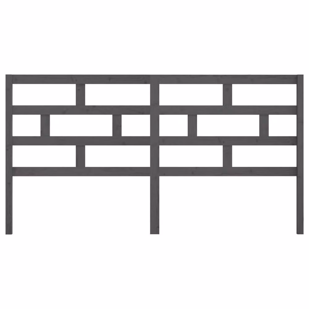 Berkfield Home Grey Rustic Solid Pine Wood Bed Headboard W/D/H: 186 x 4 x 100 cm – 3
