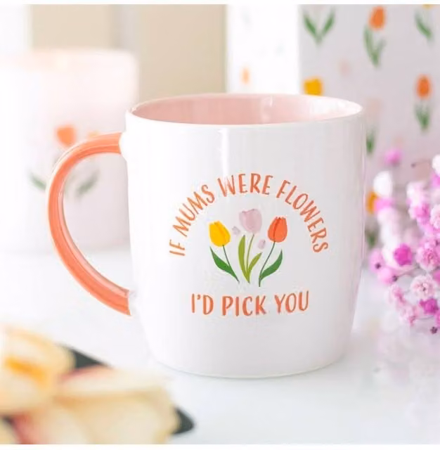 KDMD If Mums Were Flowers Tulip Mug, White Ceramic, 350ml