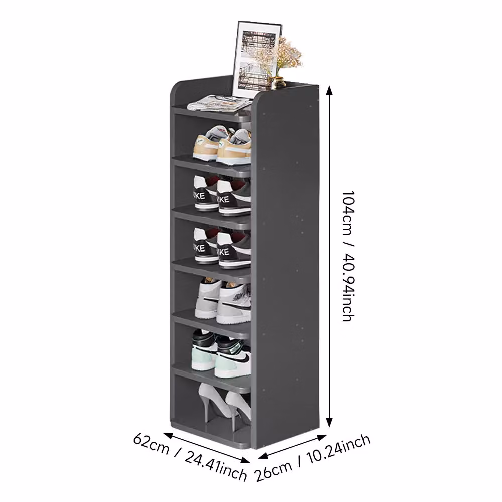 Living and Home 7-Tier Shoe Rack Organiser in Black, Width: 62 cm, Height: 104 cm – 3