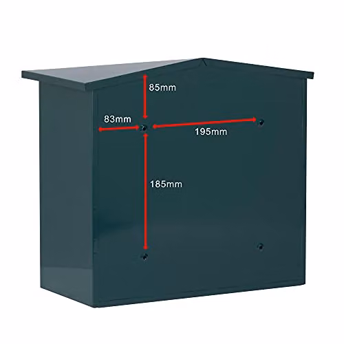 Burg-Wächter MB15G Mersey Large Wall Mounted Galvanised Steel Post Box, Green, W: 39.0 cm, D: 34.7 cm, H: 20.6 cm – 4