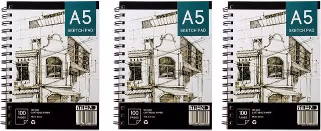 iTrend A5 Artist Sketch Pad, 100 Pages, 135gsm, White