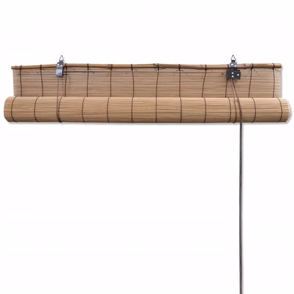 Berkfield Home Brown Bamboo Roller Blinds W: 120 cm, H: 220 cm – 4