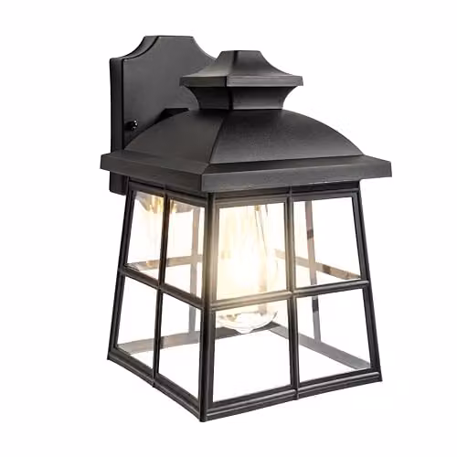 CGC Lighting Henri Black Outdoor Wall Lantern Classic Style with E27 Bulb Holder – 2