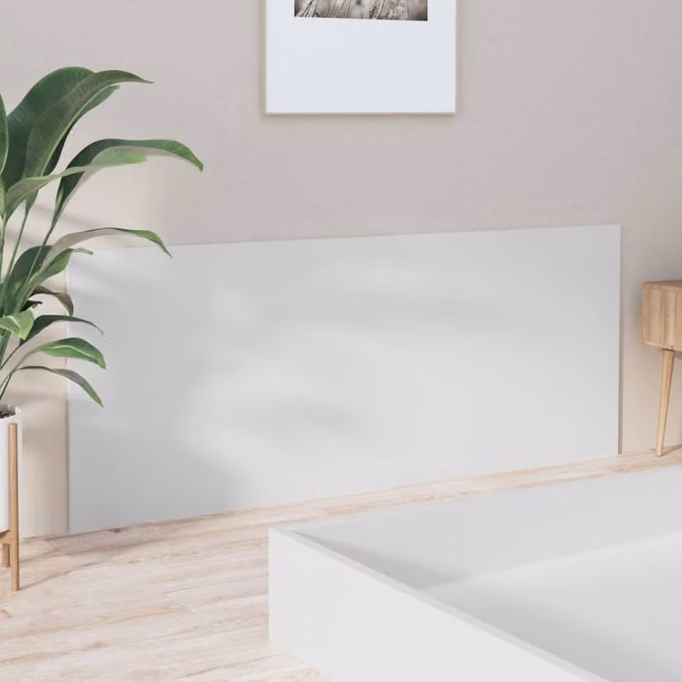 Berkfield Home White Bed Headboard in Engineered Wood W/D/H: 200 x 1.5 x 80 cm