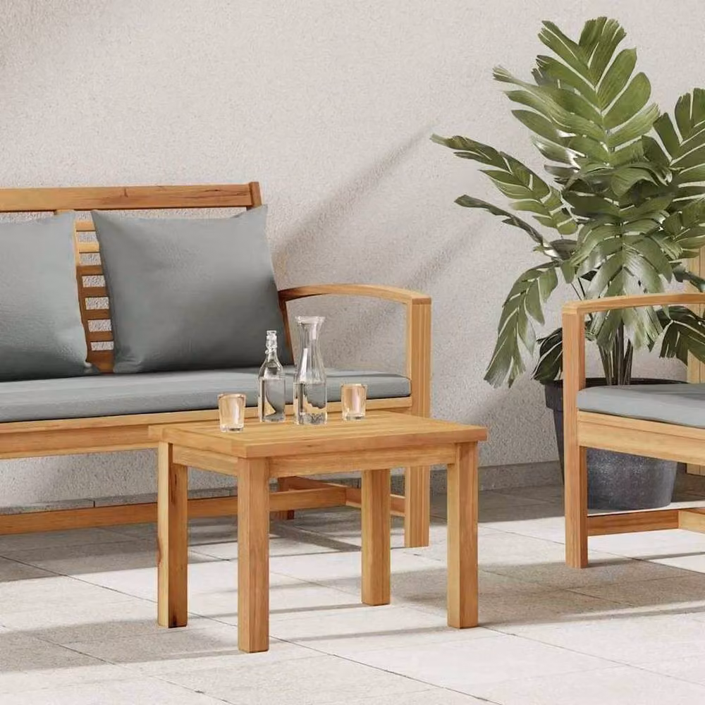 FLAVORA Modern Brown Solid Teak Wood Coffee Table W/D/H: 50 x 35 x 36 cm – 2