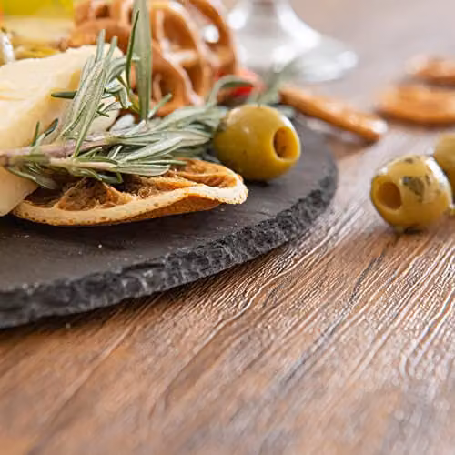 Argon Tableware Round Slate Placemats and Coasters Set, Grey, Diameter: 33 cm – 5