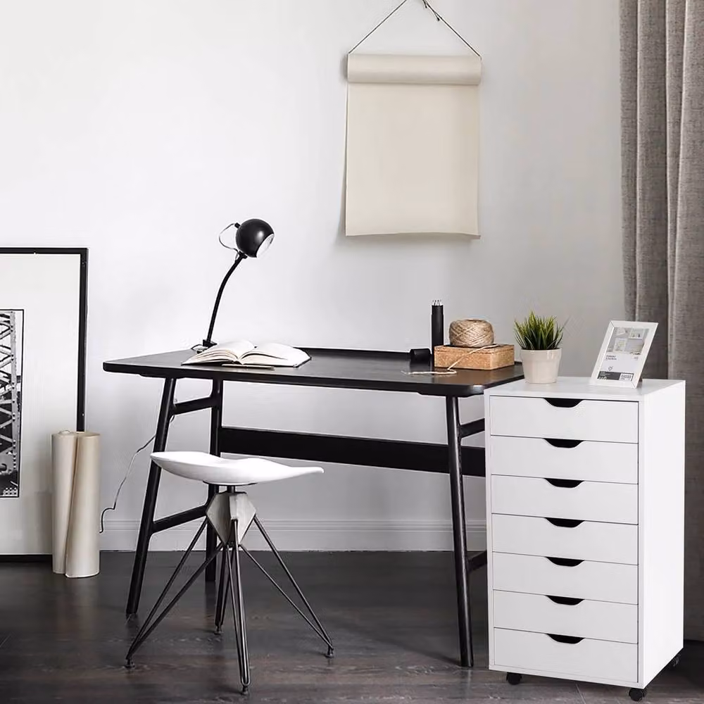 VOGREX Mobile Rolling Lateral File Cabinet in White – 2