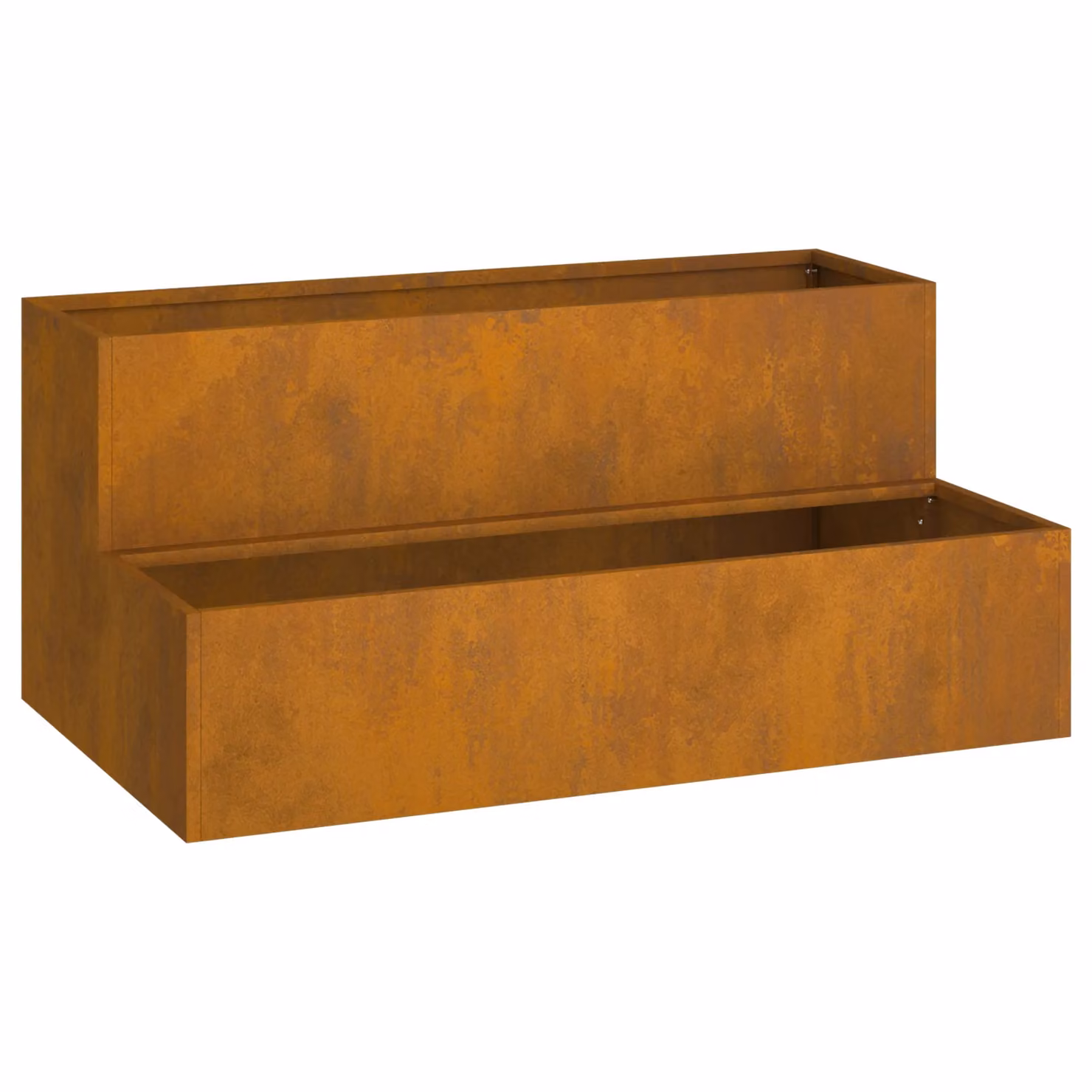 Berkfield Home 2-Tier Steel Garden Planter in Brown, W: 100 cm, D: 60 cm, H: 45 cm – 2