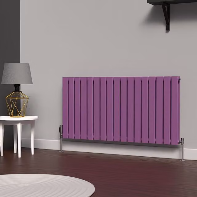 Lux Heat Flat Horizontal Double Radiator in Pretty Plum Purple, W/H: 119 x 60 cm