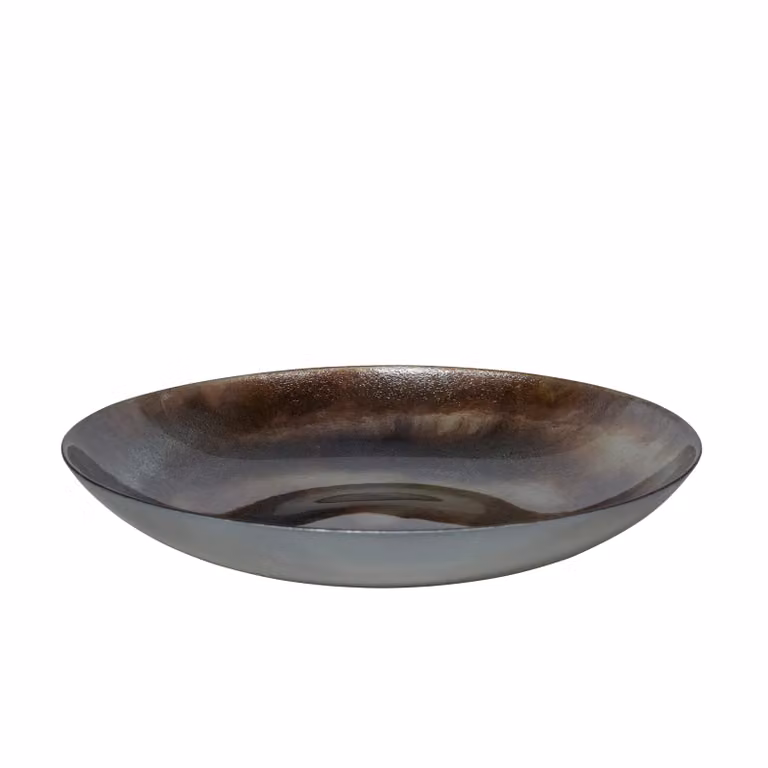Dome Deco RICO Round Abstract Glass Bowl, Brown