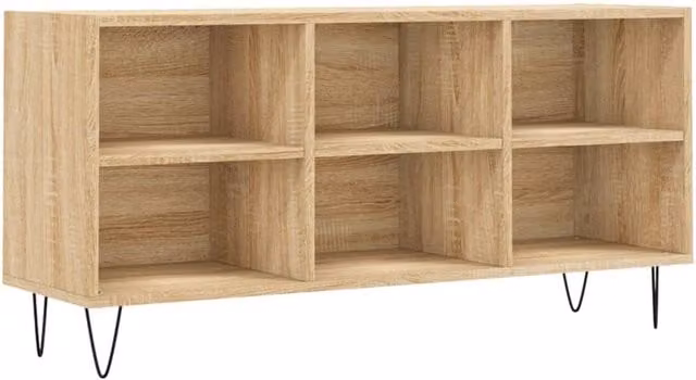 Berkfield Home TV Cabinet in Sonoma Oak and Beige, W/D/H: 103.5 x 30 x 50 cm