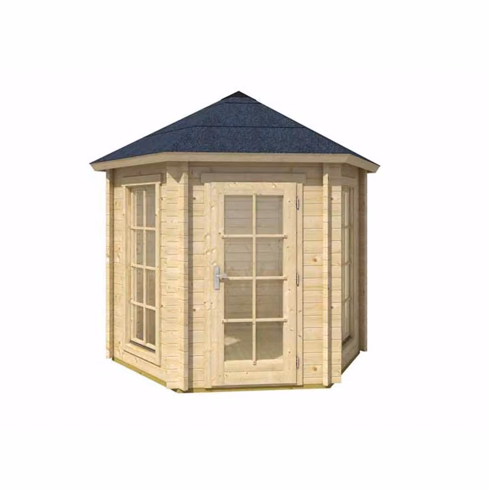 Lasita Maja Ltd Inverness 44 Log Cabin Home Office in Beige, W: 277.1 cm, D: 320 cm, H: 289.6 cm – 2