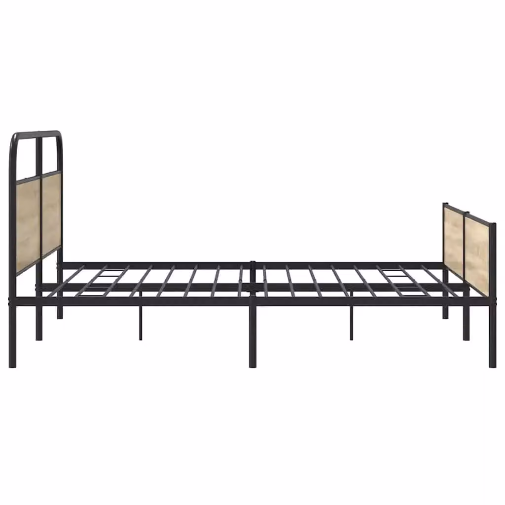 Berkfield Home Metal Bed Frame in Smoked Oak Brown, W/D/H: 150 x 200 cm, King Size – 2