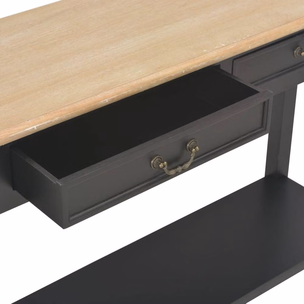 Berkfield Home Classic Console Table in Black, W/D/H: 110 x 35 x 80 cm – 5