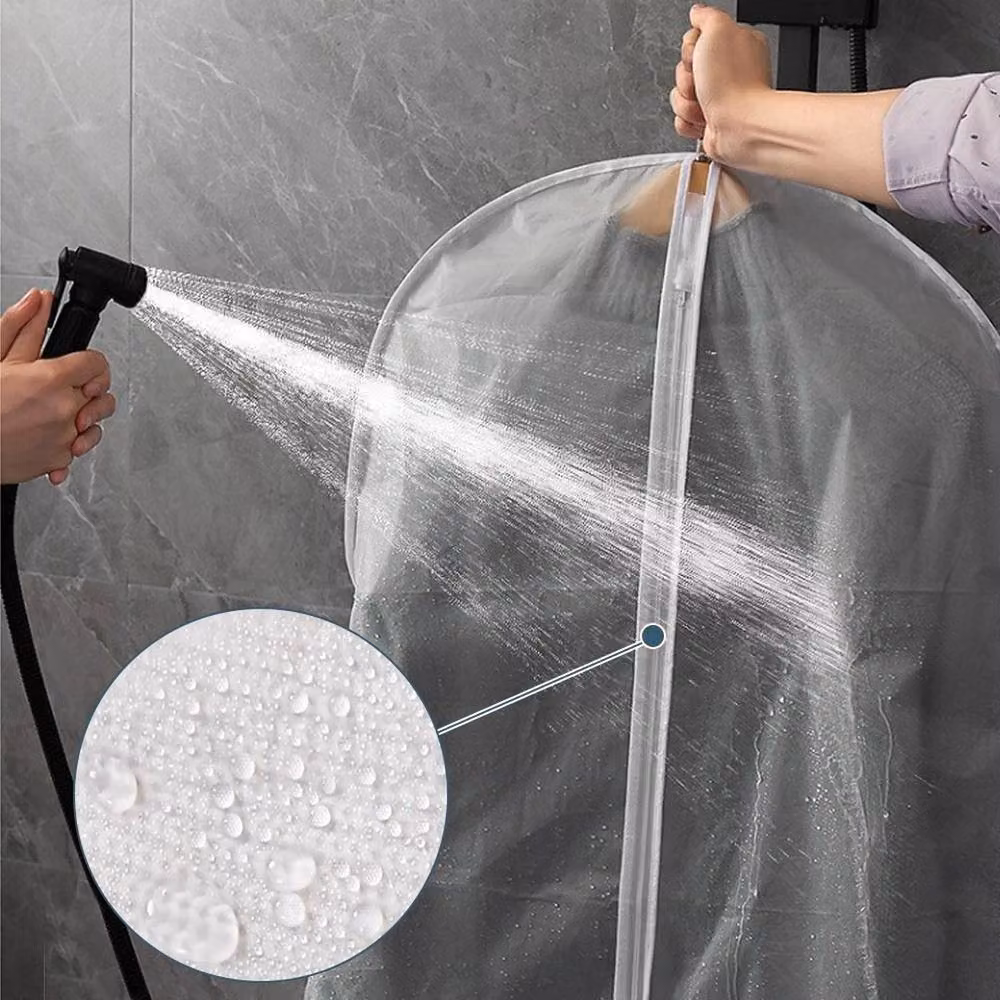 NESTLUNE 20-Piece Clear Plastic Clothing Covers for Coats, Suits and Dresses, W: 60 cm, H: 120 cm – 3