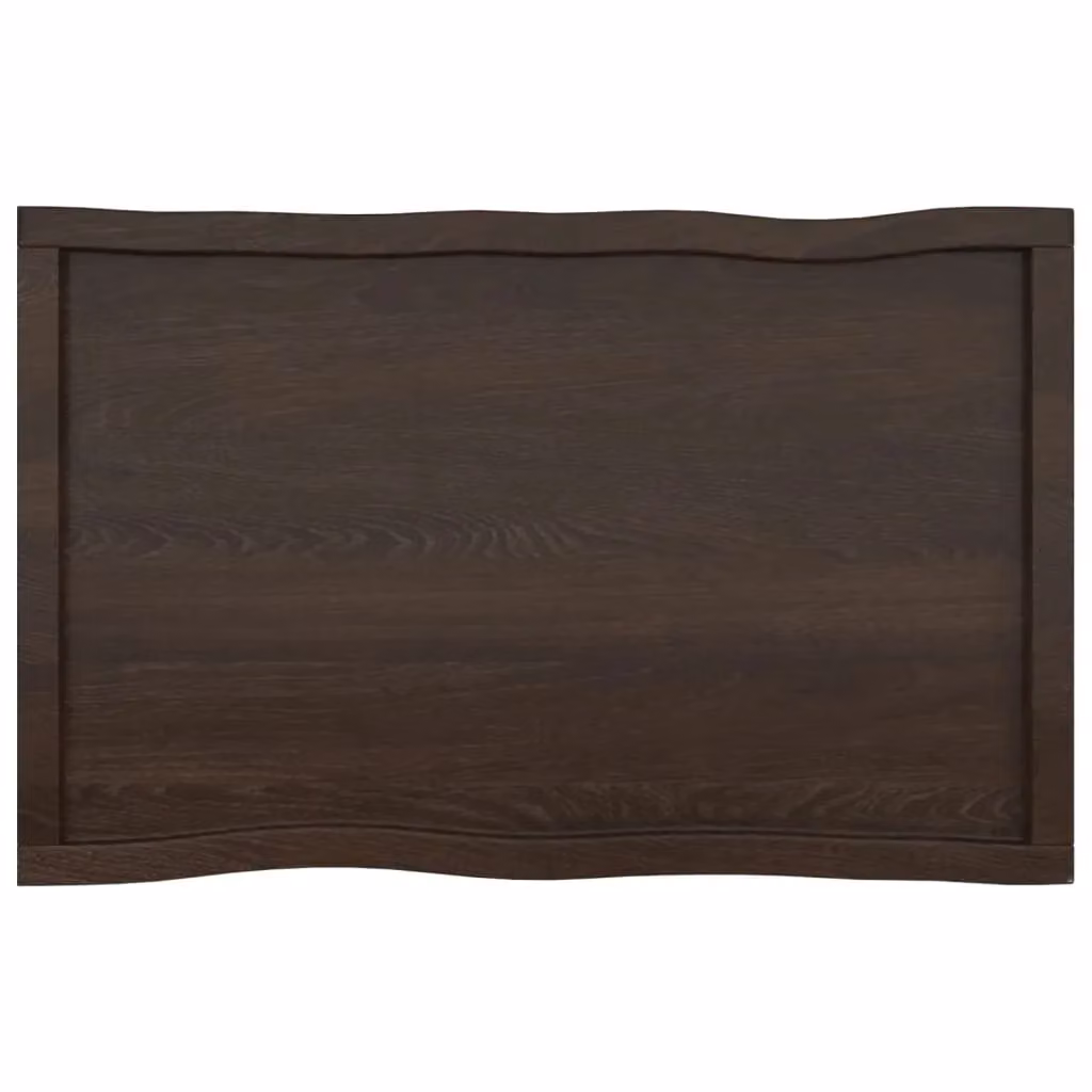 Berkfield Home Table Top Live Edge Solid Wood Countertop in Brown and Dark Grey, W: 100 cm, D: 60 cm, H: 2-6 cm – 3