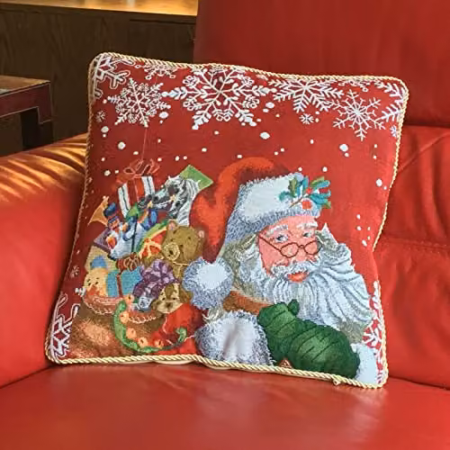 Luxury Living Red Christmas Tapestry Cushion Cover, W/D/H: 45 x 45 x 45 cm – 1