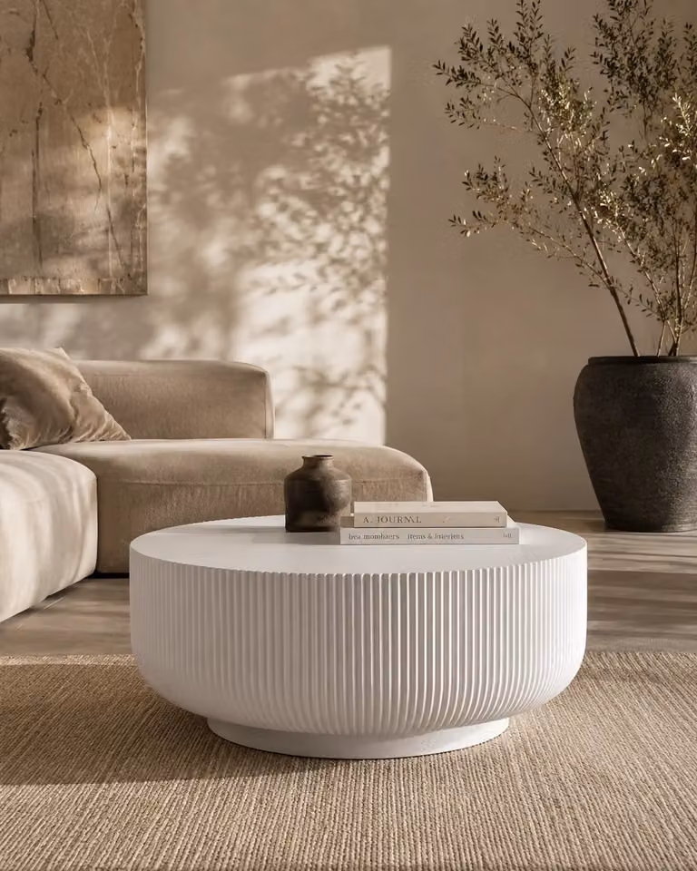 Tommy Franks Ridge Round Coffee Table in White