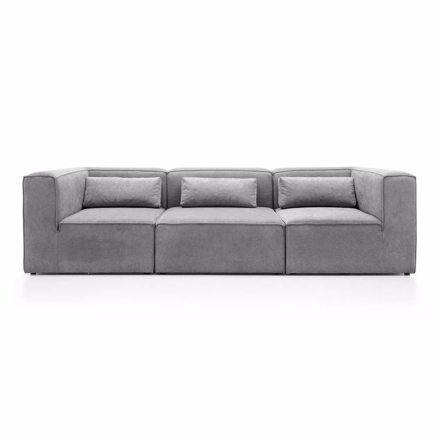 Abakus Direct Doris Armless Modular Accent Chair in Light Grey Cord Chenille, W/D/H: 94 x 94 x 73 cm – 2