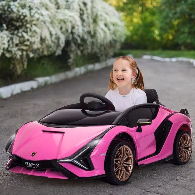 HOMCOM Licensed Lamborghini Sián 12V Electric Ride On Car in Pink