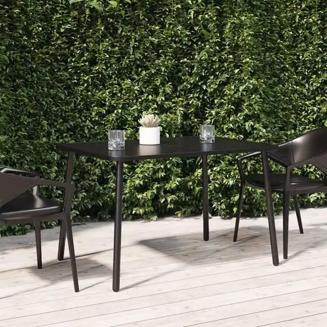 Berkfield Home Modern Garden Table in Anthracite Steel, W/D/H: 110 x 80 x 71 cm