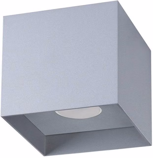 Sollux Lighting Minimalist Cube Ceiling Lamp in Grey, W/D/H: 10 x 10 x 10 cm – 1
