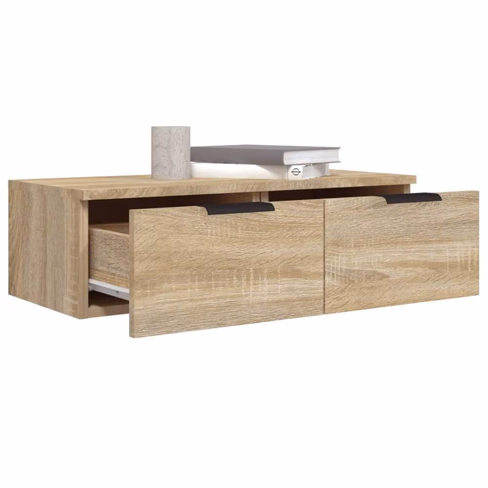 Berkfield Home Sonoma Oak Wall Cabinet in Light Brown, W: 68 cm, D: 30 cm, H: 20 cm – 3