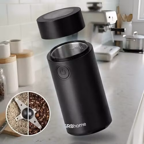 Gr8 Home Electric Coffee Bean, Spice and Herb Grinder, 150W, 60g, Black – 6