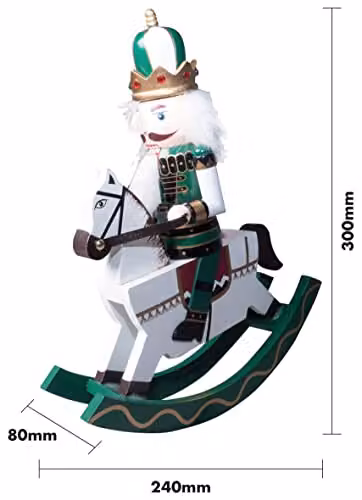 St Helens Home & Garden Nutcracker Horseman Christmas Decoration, Multicolour, Height: 30 cm – 2