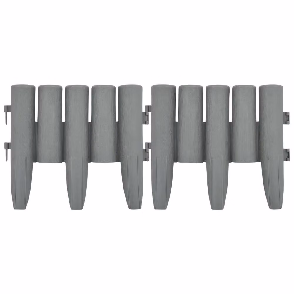 Berkfield Home Grey Plastic Lawn Edging, 36 Pieces, 10 m – 4