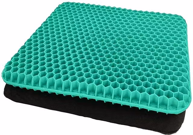 NESTLUNE Green Orthopaedic Egg Shaped Gel Seat Cushion with Breathable Ergonomic Design, W: 120 cm x D: 120 cm x H: 1 cm – 1