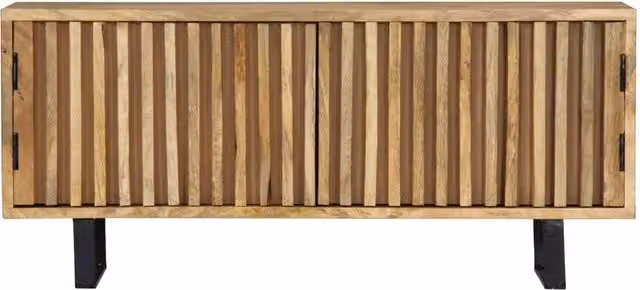 Berkfield Home Solid Mango Wood TV Cabinet in Light Brown, W/D/H: 90 x 30 x 40 cm