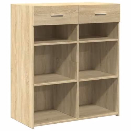 vidaXL Modern Sideboard in Sonoma Oak, Brown MDF, W/D/H: 80 x 42.5 x 93 cm – 1