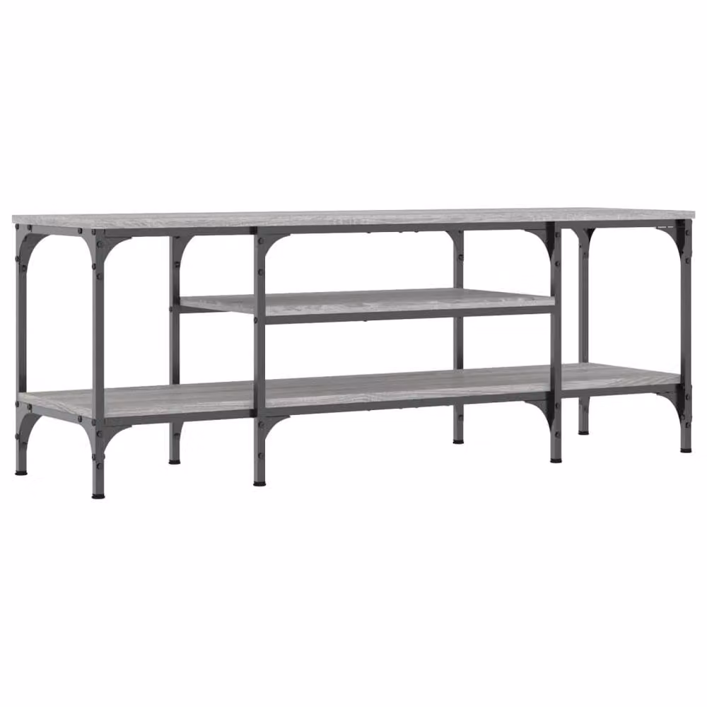 Berkfield Home Grey Sonoma TV Cabinet in Engineered Wood and Iron, W/D/H: 121 x 35 x 45 cm – 3