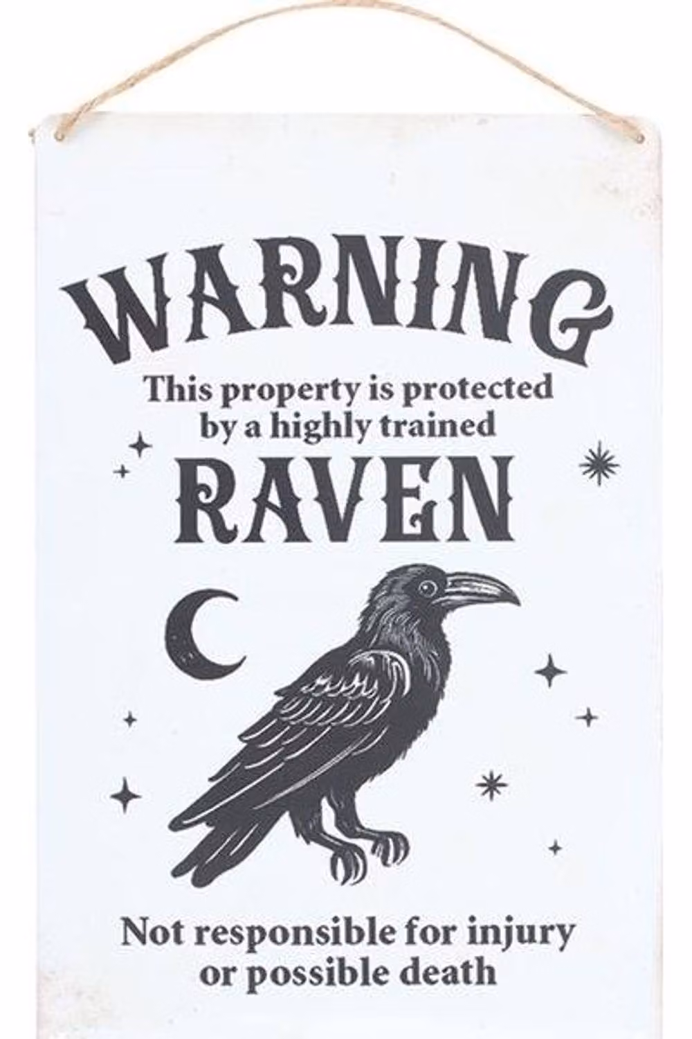 KDMD Protected by a Raven Metal Hanging Sign in White – 2