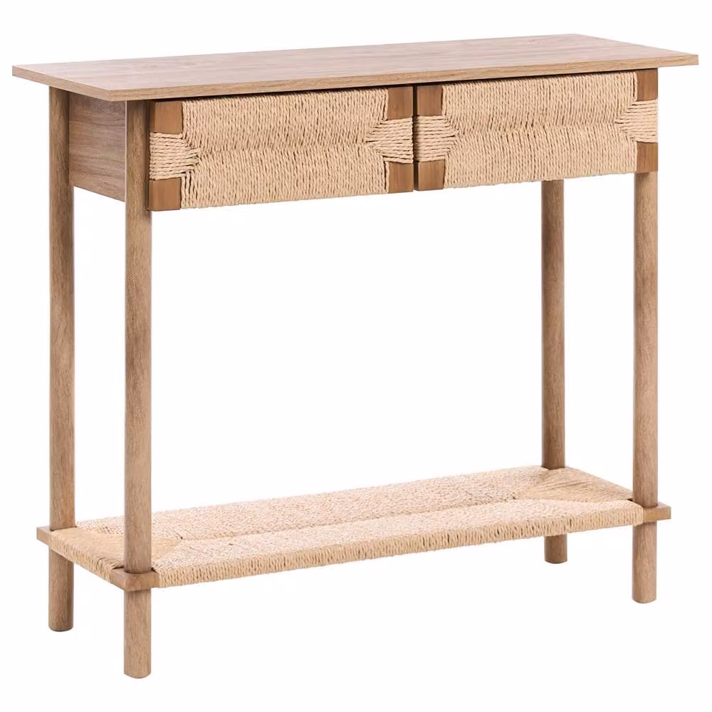 Wyld Haus Boho Rectangular Console Table in Brown, W: 94 cm, D: 36 cm, H: 78 cm – 2
