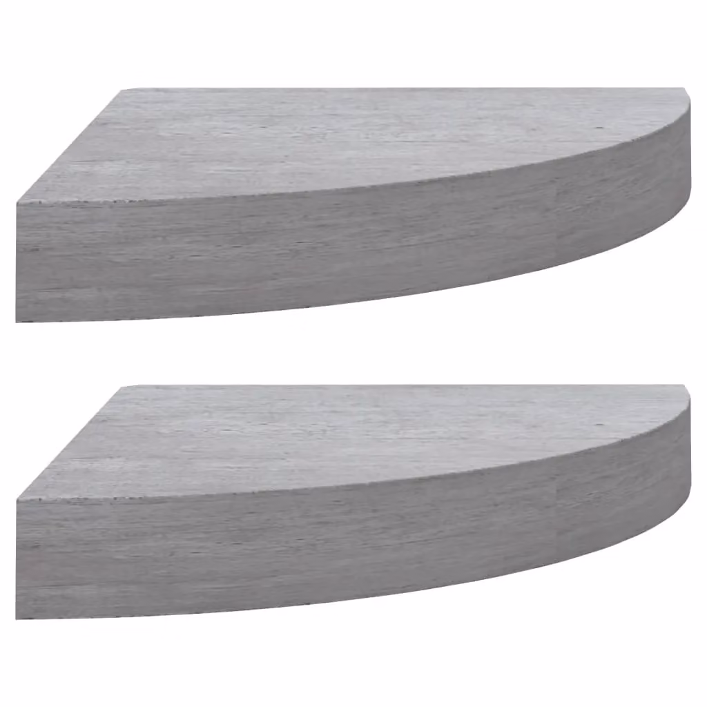 Berkfield Home Wall Mounted Corner Shelves, 2 Piece, Concrete Grey MDF, W/D/H: 35 x 35 x 3.8 cm – 2