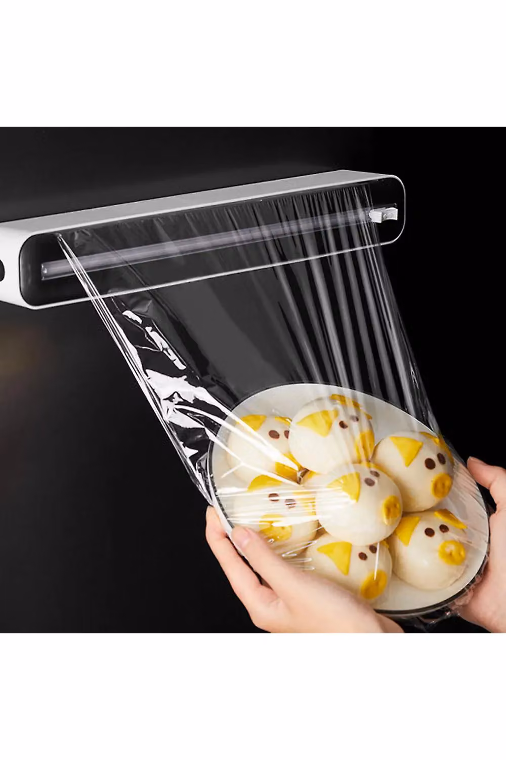 Livingandhome White Plastic Wall Mounted Cling Film and Foil Dispenser with Suction Cup – 3