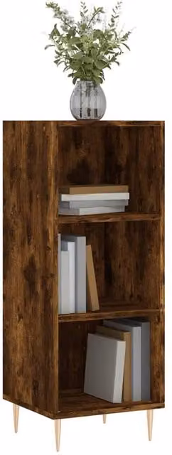Berkfield Home Smoked Oak Sideboard in Brown, W/D/H: 34.5 x 32.5 x 90 cm