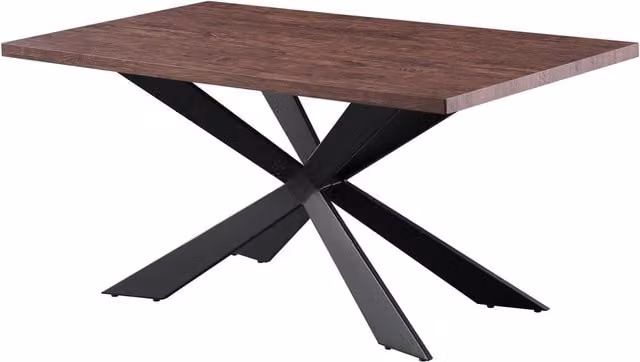 Life Interiors Duke LUX Rectangular Wooden Dining Table in Walnut and Bronze