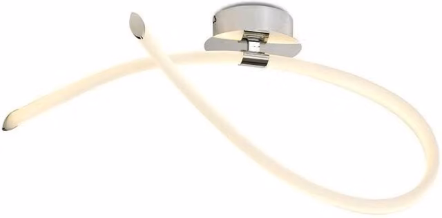 Netlighting Armonia Semi Flush Ceiling Light in Chrome and White with 25W LED and 1875lm Output