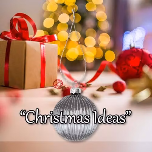 VFM e-Store Silver Glass Hanging Bauble Decoration for Christmas and Parties, W/D/H: 10 x 10 x 9 cm – 4