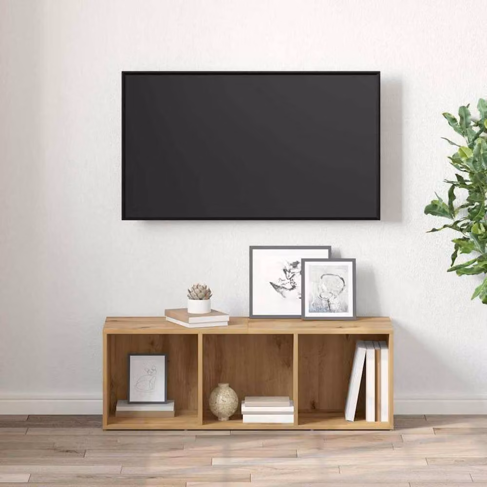 Berkfield Home Artisan Oak TV Cabinet with Storage in Brown – 3