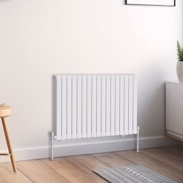 Right Radiators Oval Single Panel Horizontal Radiator in White, H: 60 cm, W: 100.3 cm, D: 6 cm