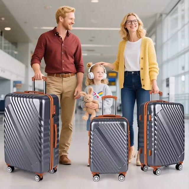 Costway Luggage Set of 3 in Grey – 1