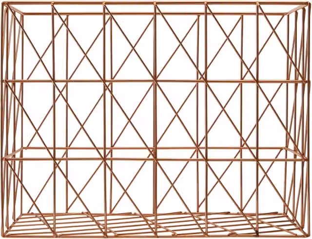 Orsina Gold Cross Design Metal Wire Basket for Kitchen, Bathroom or Office – 1