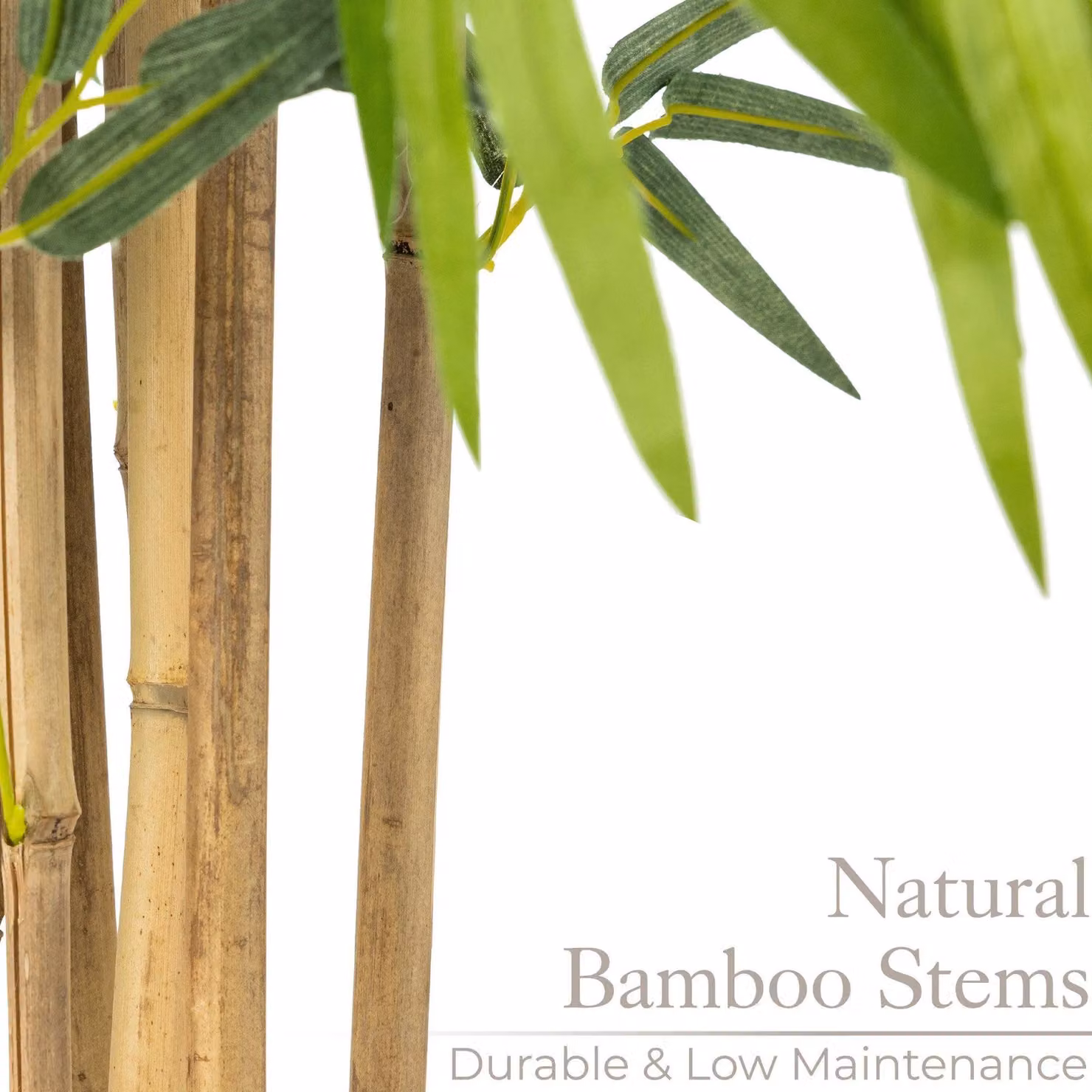 Christow Large Artificial Bamboo Tree in Green and Multicolour Potted Decoration, Height: 152.4 cm – 3