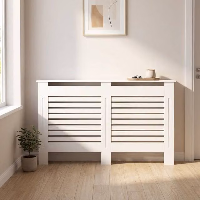 STILVORA White Radiator Cover with Shelf – 1