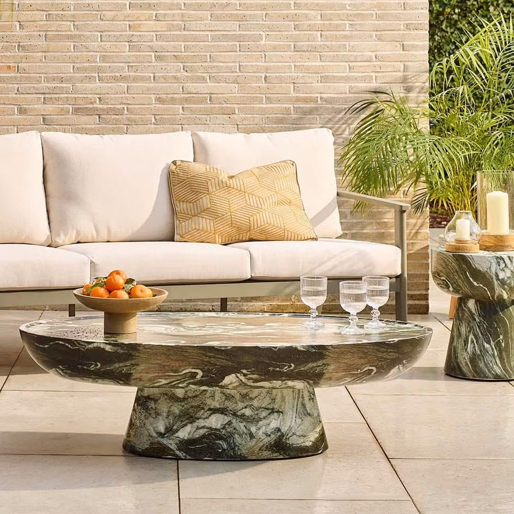 Atkin and Thyme Lucy Coffee Table in Green Marble Finish